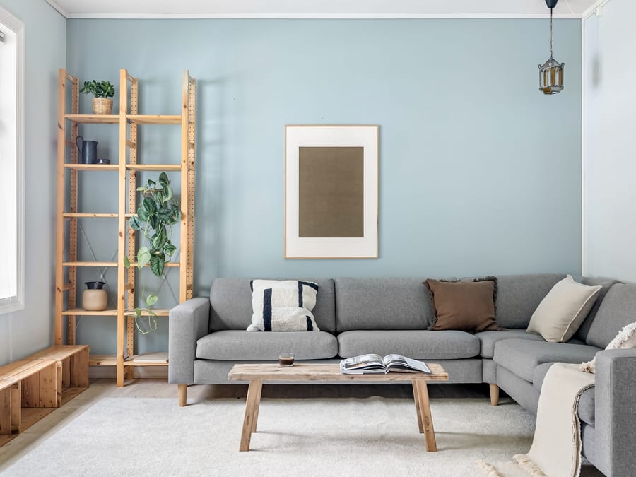 A completed room returned to order, furnishings replaced and surfaces spotless.
